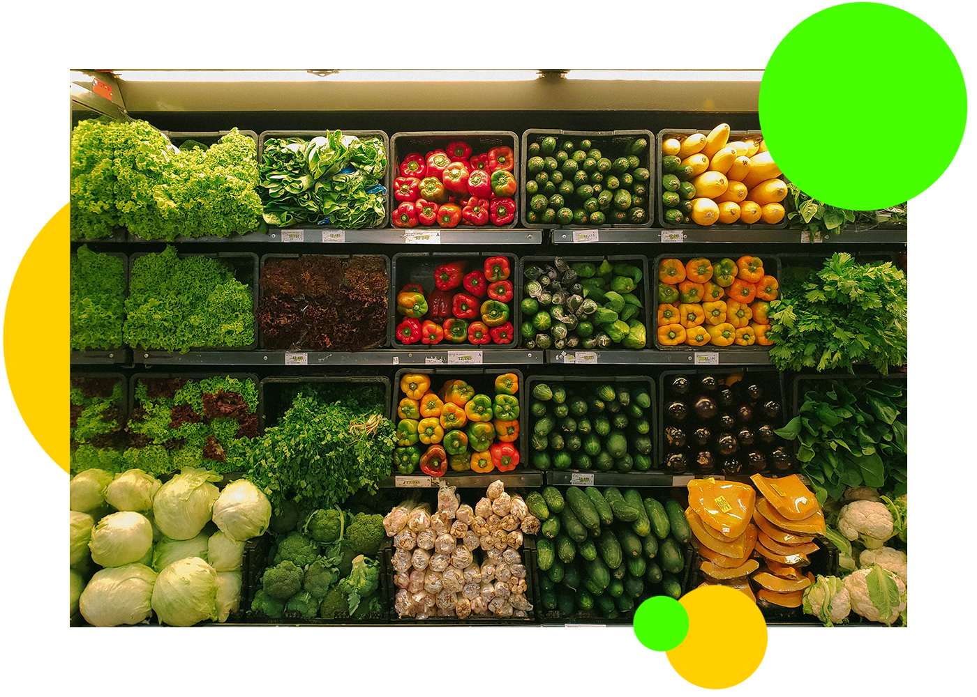 vegetables in supermarket